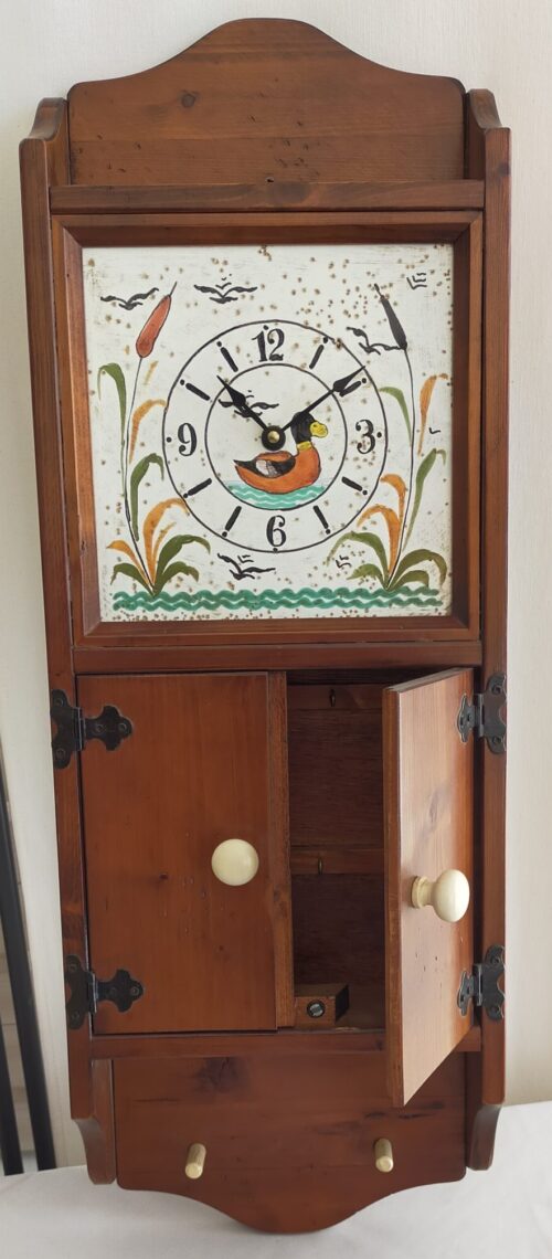 Orologio legno e ceramica