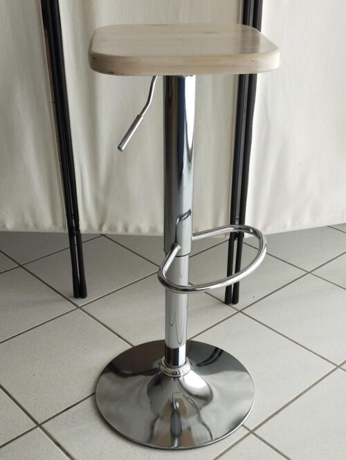 Sgabello bar legno alluminio
